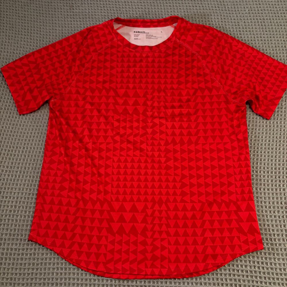 Sports Illustrated Red Geometric Moisture Wicking T-Shirt Mens Large